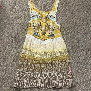 Free People boho crochet beaded festival tunic dress coverup top  XS